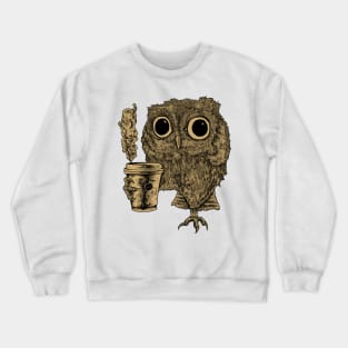 Owl Coffee Sleepy Funny Espresso Cute Crewneck Sweatshirt